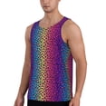 thumbnail image 1 of Sigee Leopard Neon Rainbow Gradient for Men's Workout Tank Top, Athletic Gym Sleeveless Shirt - Quick Dry, Lightweight, Breathable 4X-Large, 1 of 9