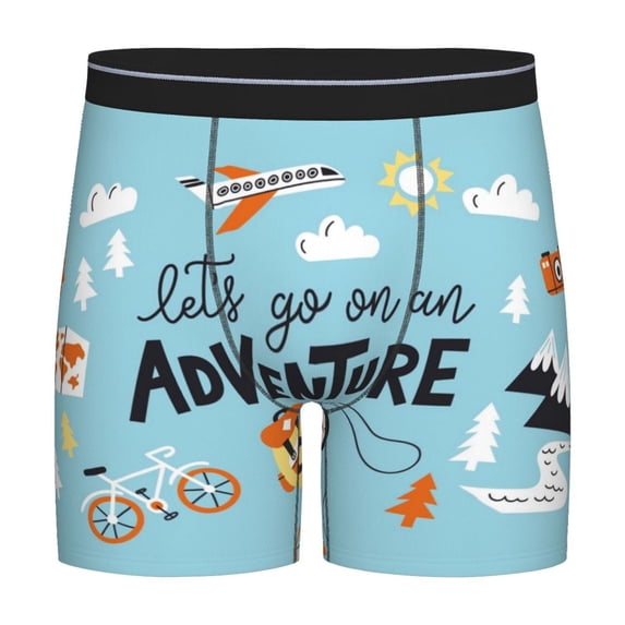 Sigee Let's Go on an Adventure for Men's Boxer Briefs,Moisture Wicking and Breathable X-Large