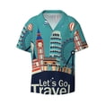 thumbnail image 1 of Sigee Let's go Travel Print Men's Shirts Casual Button Down Short Sleeve Summer Beach Shirt Hawaiian Vacation Shirts Tee Shirt-3X-Large, 1 of 7