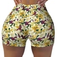 thumbnail image 1 of Sigee Lilies Flowers Print Women's High Waist Workout Shorts - Squat Proof, Tummy Control, Yoga and Gym Activewear-, 1 of 9