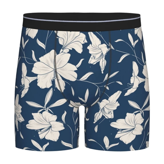 Sigee Lilies Flowers for Men's Boxer Briefs,Moisture Wicking and Breathable Medium