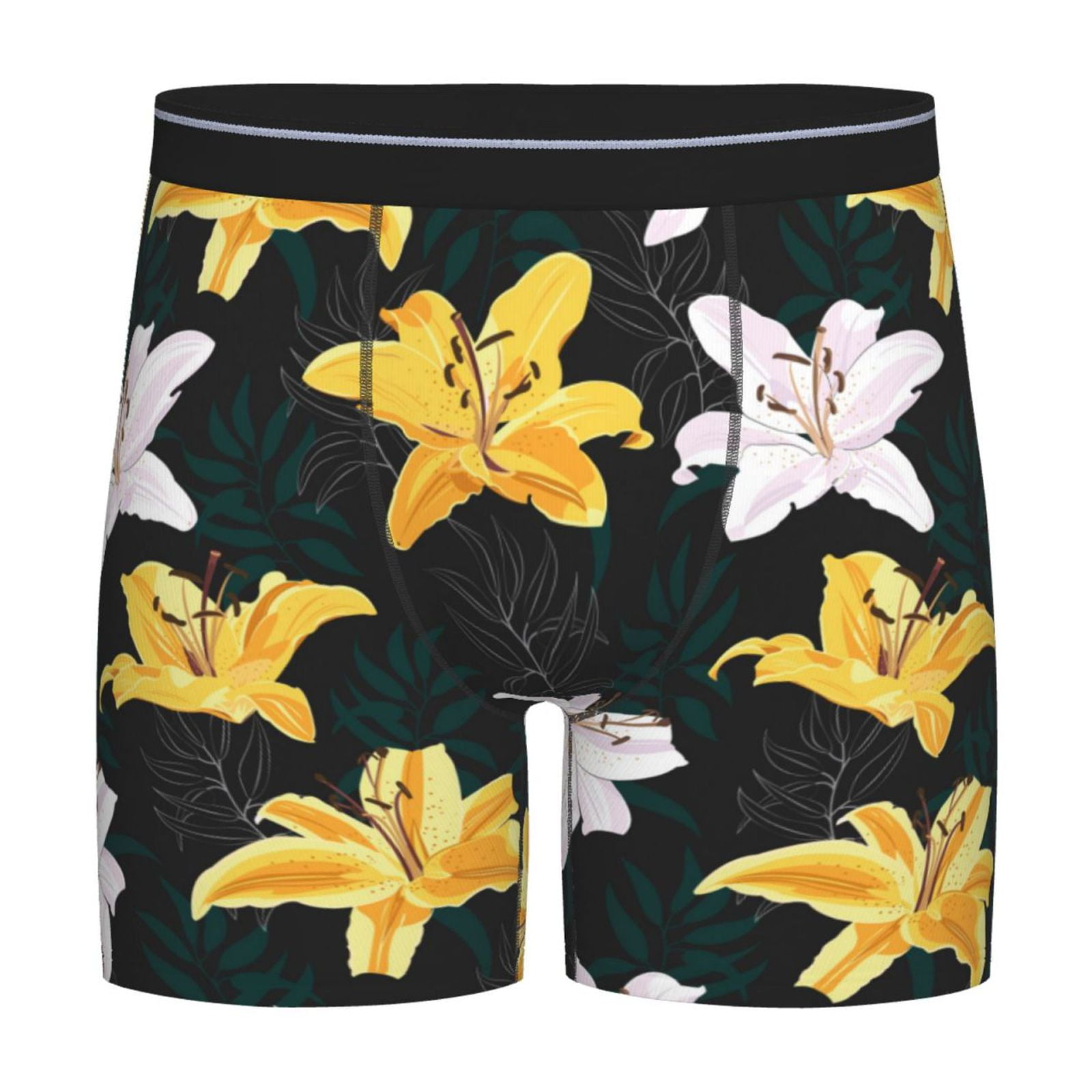 Sigee Lilies Flowers for Men's Boxer Briefs,Moisture Wicking and