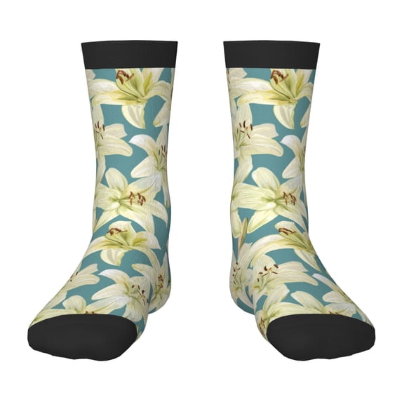 Sigee Lilies Flowers for Premium Children's Socks Unisex School Kids Boys Girls,Soft and Comfy Kids' Socks
