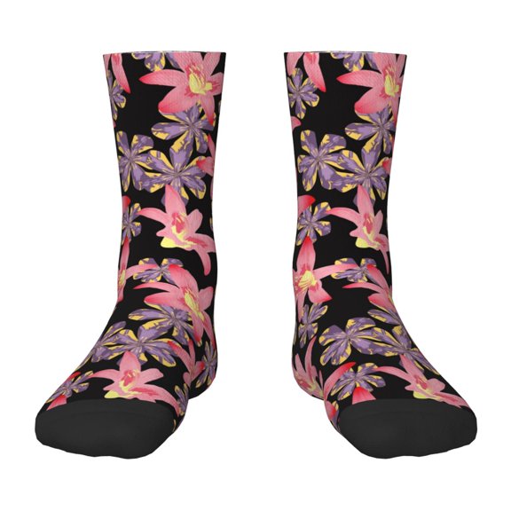 Sigee Lilies Flowers for Premium Children's Socks Unisex School Kids Boys Girls,Soft and Comfy Kids' Socks
