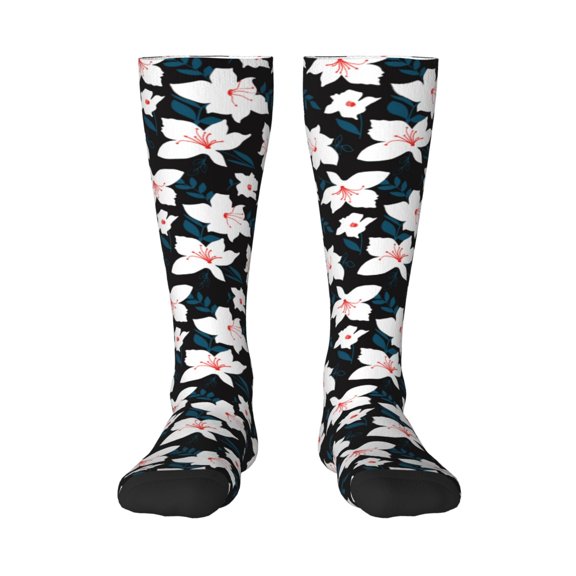 Sigee Lilies Flowers for Socks for Men Women Gifts for Him Boyfriend Teenage Boys Stocking Stuffers