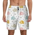 thumbnail image 1 of Sigee Little Elephant Print Mens Swim Trunks with Compression Liner Quick Dry Swim Stretch Beach Shorts with Pockets,S-3XL, 1 of 7