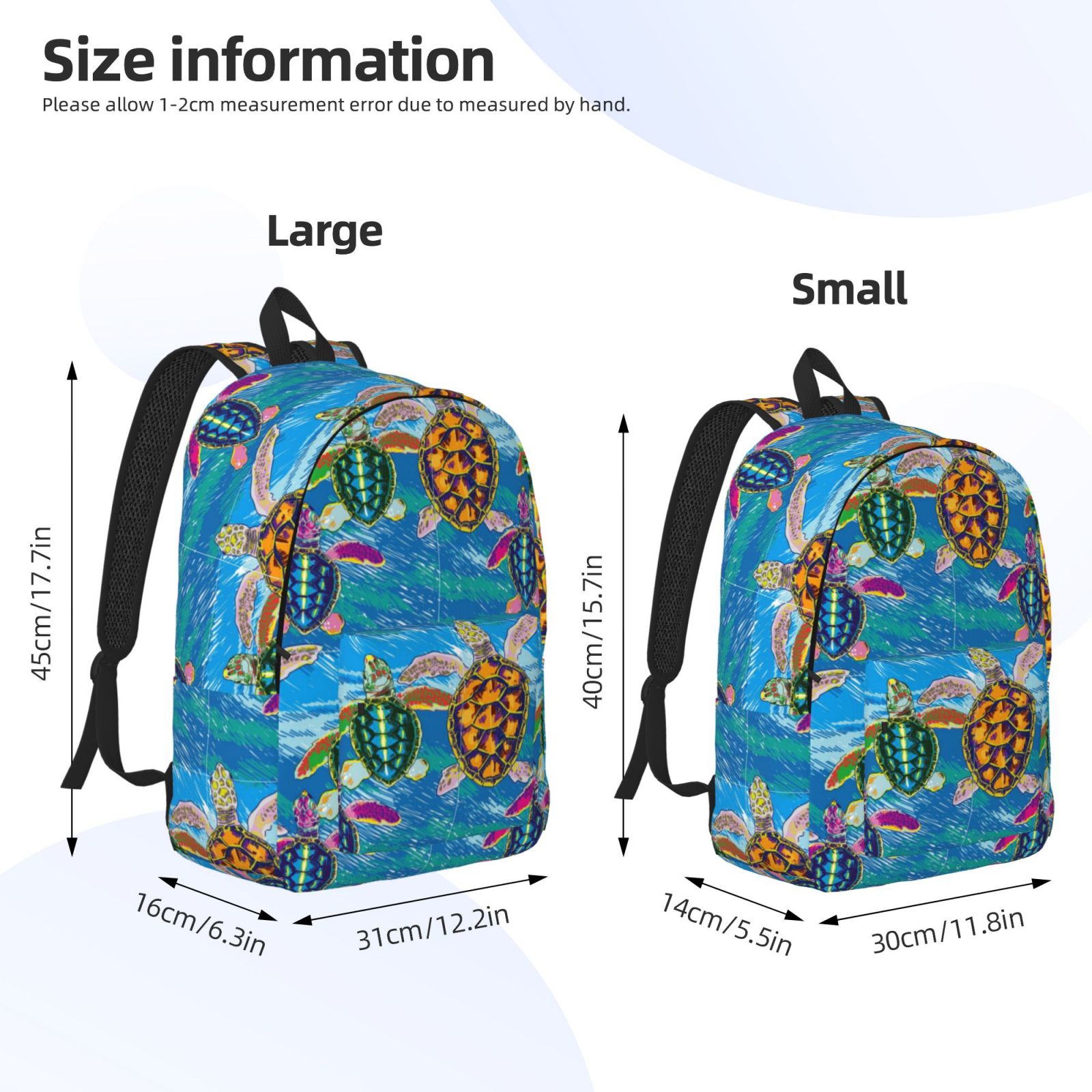 Sigee Little Sea Turtles for Canvas Large Capacity Laptop Backpack for ...