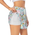 thumbnail image 1 of Sigee Love You Rabbit for Women's Athletic Shorts High Waisted Running Shorts Pocket Sporty Short Gym Elastic Workout ShortsX-Large, 1 of 9