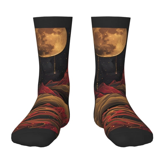 Sigee Lunar Mountains Golden Rivers for Premium Children's Socks Unisex School Kids Boys Girls,Soft and Comfy Kids' Socks