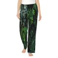 thumbnail image 1 of Sigee Lush Foliage Green Plant Print Women's Soft Pajama Pants - Breathable and Comfortable Lounge Sleep Bottoms with Elastic Waistband and Pockets-Small, 1 of 9
