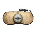 Sigee Old Compass On World Map for Soft Eyeglass Cases for
