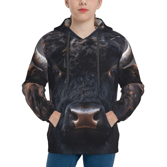 Sigee Majestic Black Yak for Boys and Girls Youth Hoodie Kids Clothes Boys' Fashion Sweatshirts-Medium