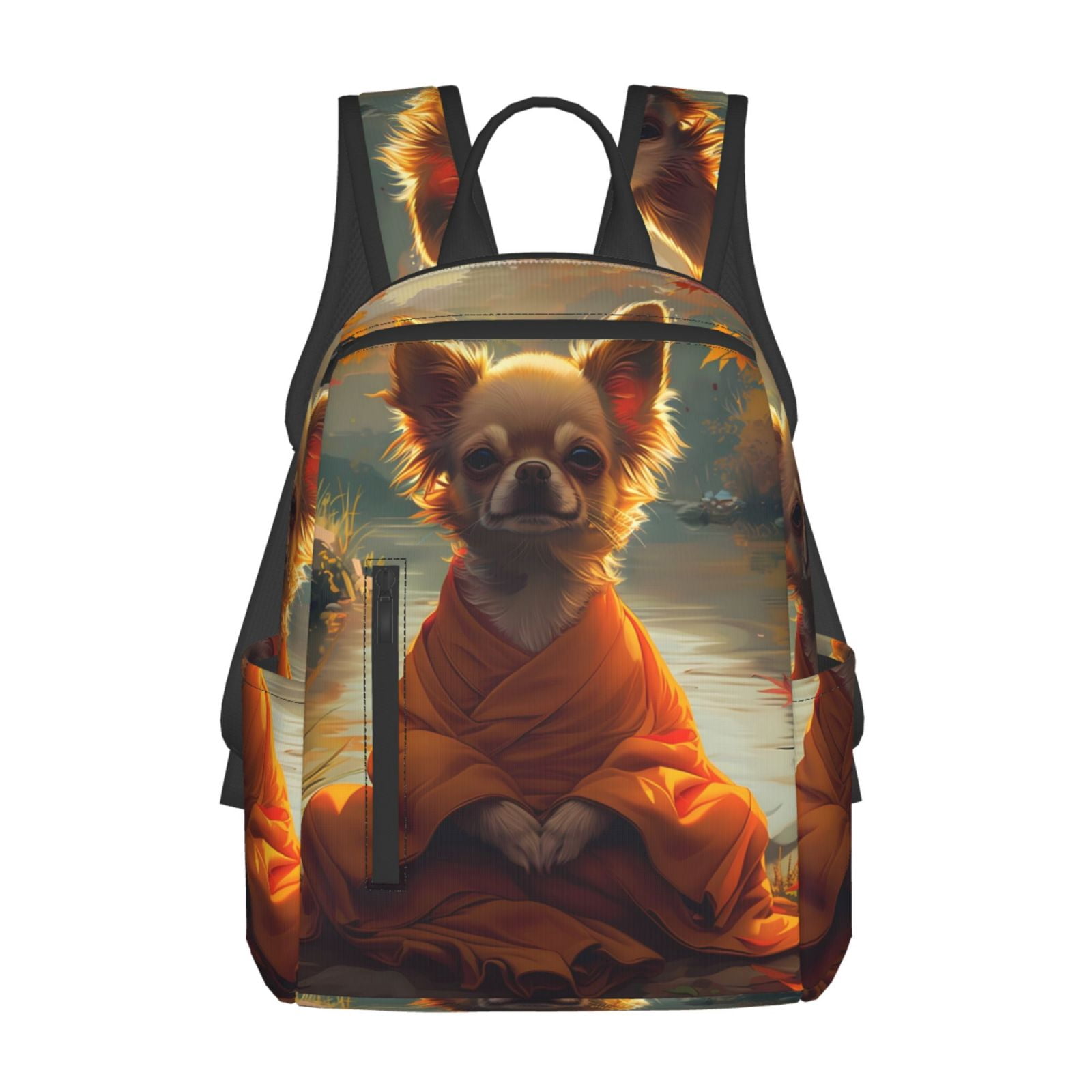 Backpack Sleeping Chihuahua Dog School Shoulder Bag Lightweight Laptop