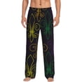 thumbnail image 1 of Sigee Mardi Gras Carnival Print Men's Pajama Pants - Soft Lounge Sleep Bottoms with Elastic Waistband and Pockets-X-Large, 1 of 9