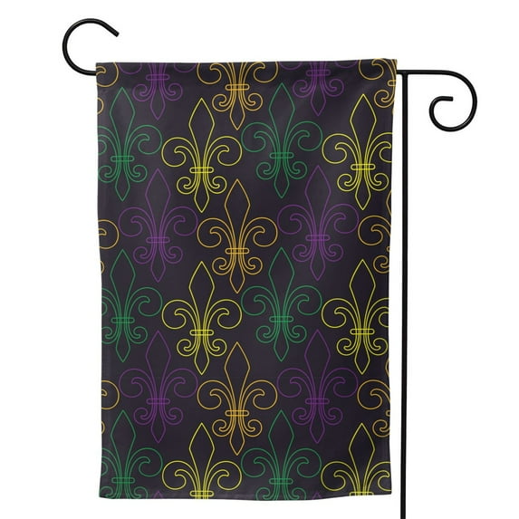 Sigee Mardi Gras Carnival for Live Happy Decorative Small Garden Flag,Double Sided Yard Flags Holiday Garden Flags for All Seasons