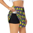 thumbnail image 1 of Sigee Mardi Gras for Women's Athletic Shorts High Waisted Running Shorts Pocket Sporty Short Gym Elastic Workout ShortsX-Large, 1 of 9