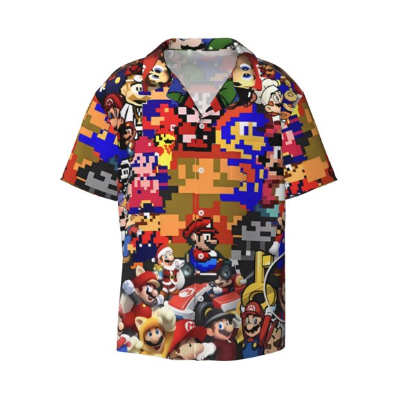 Sigee Mario Ao for Men's Casual Short Sleeve Button Down Shirts Men's Shirts Summer Small
