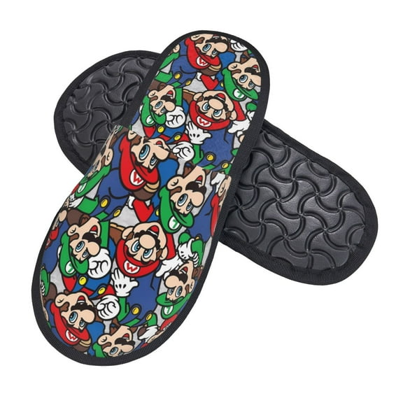 Sigee Mario By for Cozy Furry Slippers Super Soft Indoor and Outdoor Use, Non-Slip Sole Slip On House Slippers Medium