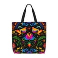 thumbnail image 1 of Sigee Mexican Flower Traditional1 Print Large Capacity Zippered Tote Bag - Durable, Stylish and Versatile for Everyday Use, 1 of 9