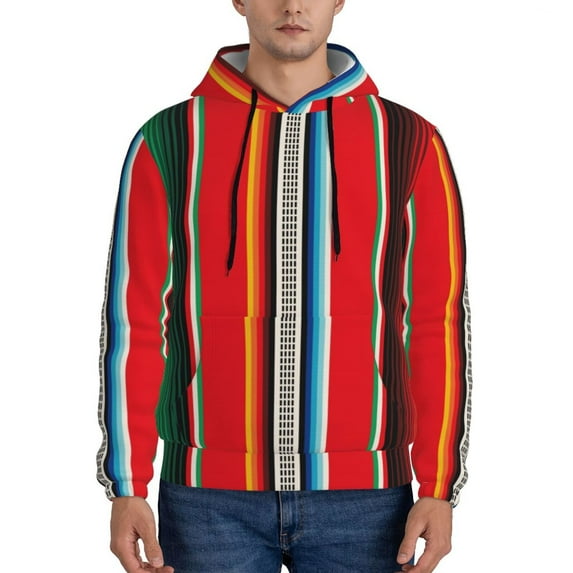 Sigee Mexican Serape Blanket Stripes for Men's Pullover Hoodie Sweatshirts Adult Casual Long Sleeve Sweatshirts ,Sizes S-4XL-Small
