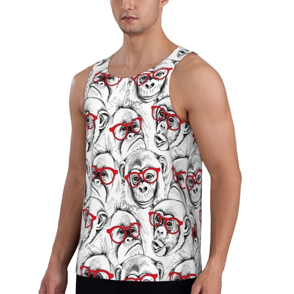 Sigee Monkey for Men's Workout Tank Top, Athletic Gym Sleeveless Shirt - Quick Dry, Lightweight, Breathable 4X-Large