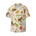 thumbnail image 1 of Sigee Monkeys in the Jungle Print Men's Shirts Casual Button Down Short Sleeve Summer Beach Shirt Hawaiian Vacation Shirts Tee Shirt-Large, 1 of 7