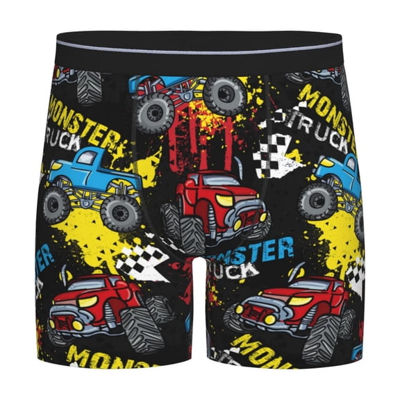 Sigee Monster Car for Men's Boxer Briefs,Moisture Wicking and Breathable Large
