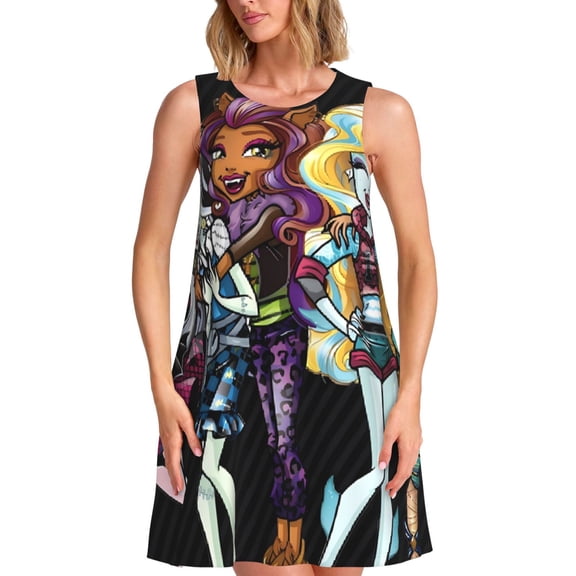 Sigee Monster High (60) for Women's Sleeveless Dress Relaxed Fit Dress with Pockets