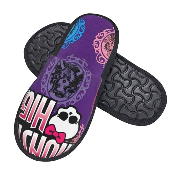 Sigee Monster High (67) for Cozy Furry Slippers Super Soft Indoor and Outdoor Use, Non-Slip Sole Slip On House Slippers Medium