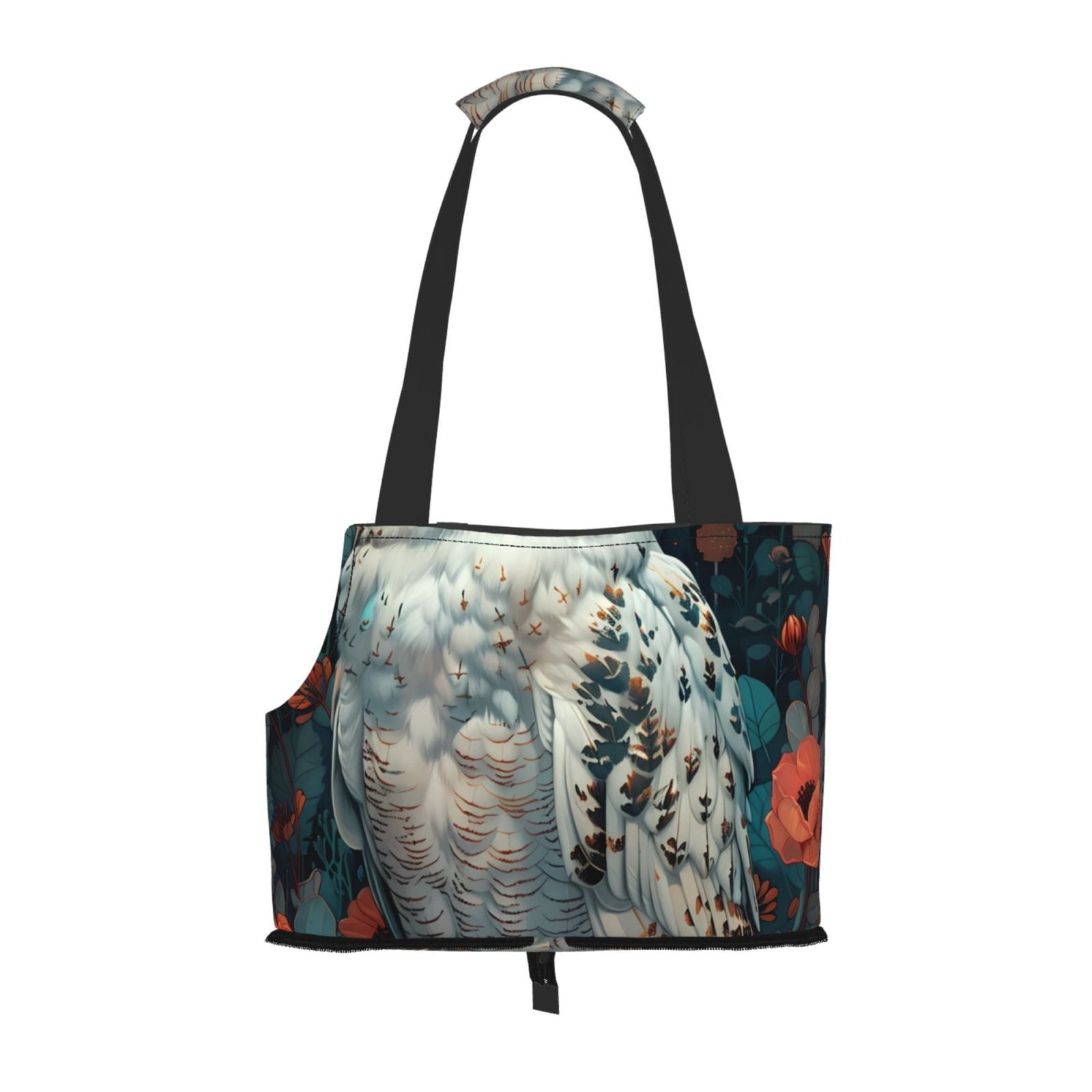 Sigee Moon Flower White Owl for Pet Carrier Bag for Puppy with Pockets