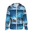 thumbnail image 1 of Sigee Mountain Cottage In Snow Print UPF50+ Men's Sun Protection Hoodie Shirt SPF UV Shirt Long Sleeve Fishing Outdoor Lightweight, S-3XL, 1 of 9