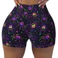 thumbnail image 1 of Sigee Multi-colored Spiders Print Women's High Waist Workout Shorts - Squat Proof, Tummy Control, Yoga and Gym Activewear-Small, 1 of 9