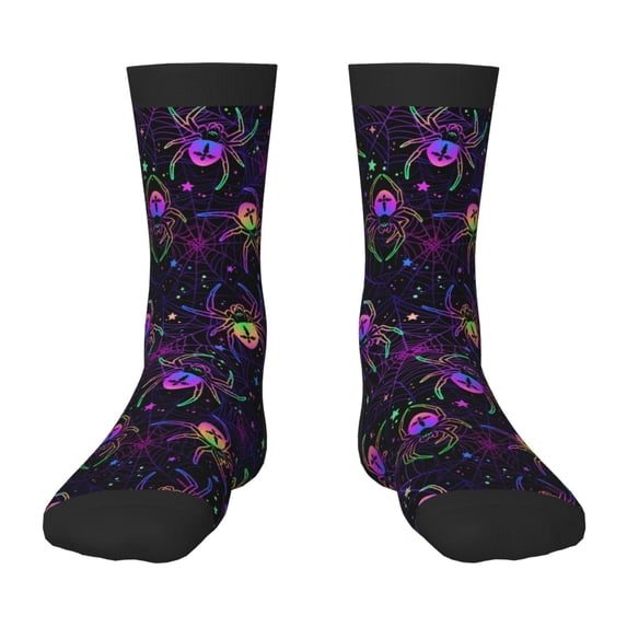 Sigee Multi-colored Spiders for Premium Children's Socks Unisex School Kids Boys Girls,Soft and Comfy Kids' Socks