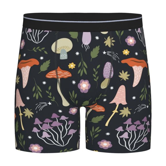 Sigee Mushrooms for Men's Boxer Briefs,Moisture Wicking and Breathable XX-Large