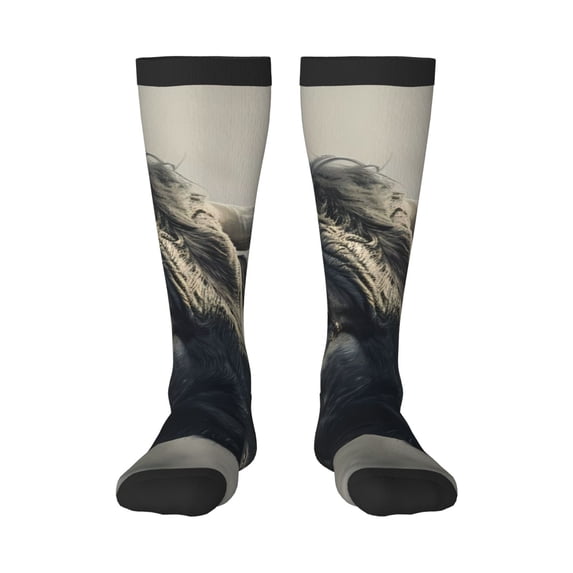 Sigee Mystical Bull in Fog for Socks for Men Women Socks Stocking Compression Socks