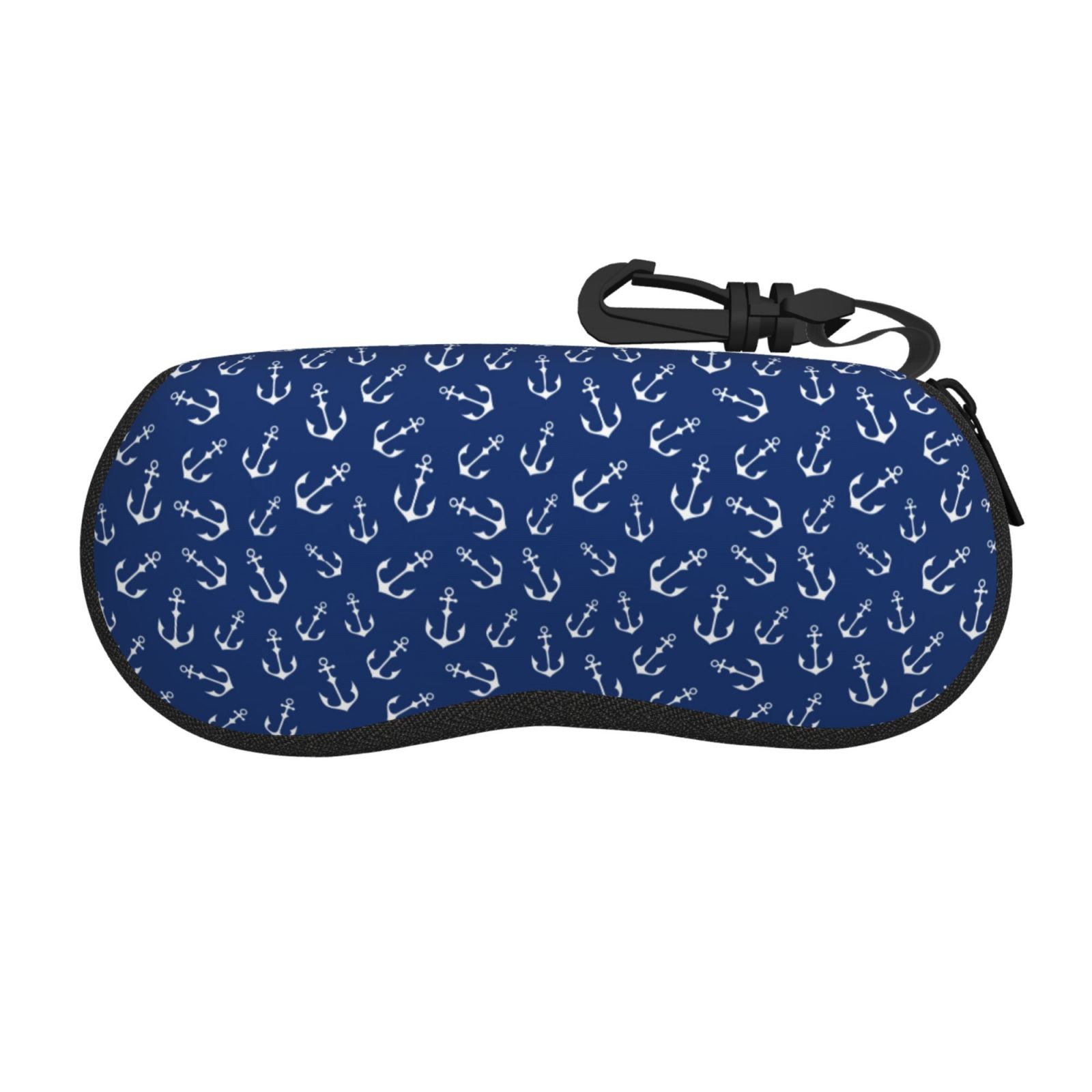 Sigee Nautical Anchors for Soft Eyeglass Cases for Women and Men Zipper