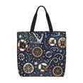 thumbnail image 1 of Sigee Nautical Print Large Capacity Zippered Tote Bag - Durable, Stylish and Versatile for Everyday Use, 1 of 9