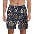 thumbnail image 1 of Sigee Nautical Print Mens Swim Trunks with Compression Liner Quick Dry Swim Stretch Beach Shorts with Pockets,S-3XL, 1 of 7