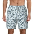 thumbnail image 1 of Sigee Nautical Theme Anchors Print Mens Swim Trunks with Compression Liner Quick Dry Swim Stretch Beach Shorts with Pockets,S-3XL, 1 of 7