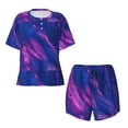 thumbnail image 1 of Sigee Neon Gradient Blue for Sleepwear Casual Pjs with Pockets Women's Pajamas Sets Shorts 2 Piece Short Sleeve Lounge Sets X-Large, 1 of 1
