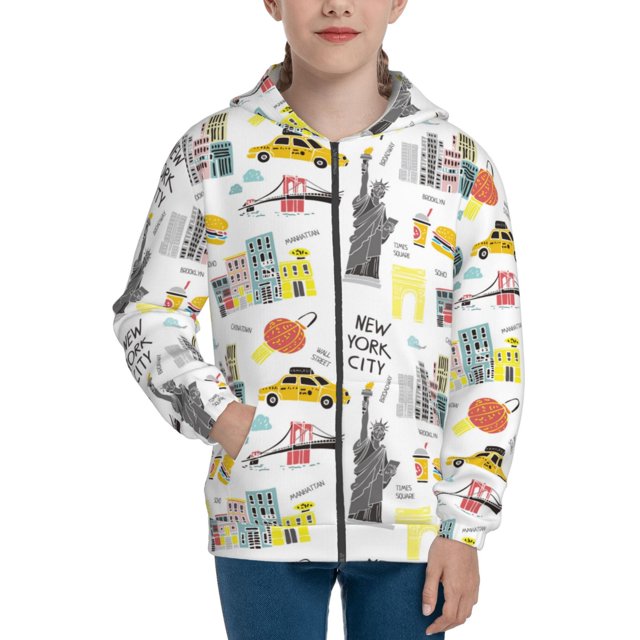 Sigee New York for Teenage Zip Up Hoodies Long Sleeve Sweatshirts