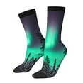 thumbnail image 1 of Sigee Northern Lights 2 for Contrast Design Soft Moisture-Wicking Socks Crew Casual Athletic Stretchy Loose Middle Tube Socks, 1 of 6