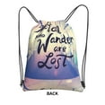 thumbnail image 1 of Sigee Not All Those Who Wander Are Lost for Drawstring Zipper Backpack ,Waterproof, Durable, Lightweight Gym Bag for Sports, 1 of 5