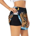 thumbnail image 1 of Sigee Ocean Scene with Noah's Ark for Women's Athletic Shorts High Waisted Running Shorts Pocket Sporty Short Gym Elastic Workout ShortsMedium, 1 of 9