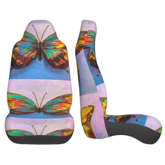 Sigee Oil Painting Beautiful Butterfly for Universal Car Seat Covers, Premium Car Seat Protector Set for Cars, SUVs, Trucks