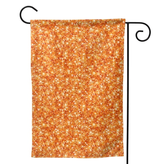 Sigee Orange Glitter for Live Happy Decorative Small Garden Flag,Double Sided Yard Flags Holiday Garden Flags for All Seasons