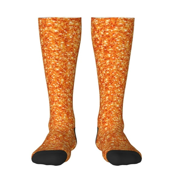 Sigee Orange Glitter for Socks for Men Women Gifts for Him Boyfriend Teenage Boys Stocking Stuffers