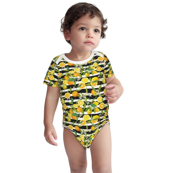 Sigee Orange and Lemon for Baby Unisex Baby Cotton Short-Sleeve Bodysuits Soft Cotton, Breathable-18 Months