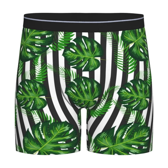 Sigee Palm Greenery for Men's Boxer Briefs,Moisture Wicking and Breathable X-Large