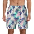 thumbnail image 1 of Sigee Palm Leaves Print Mens Swim Trunks with Compression Liner Quick Dry Swim Stretch Beach Shorts with Pockets,S-3XL, 1 of 7